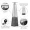 Flash Furniture Sol Patio Outdoor Heating-Slate Gray Stainless Steel Pyramid 42,000 BTU Propane Heater w/Wheels NAN-FSDC-01-GY-GG - alternate 2
